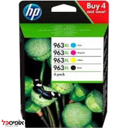 מארז 4 ראשי דיו 3JA35AE HP 963XL מקורי