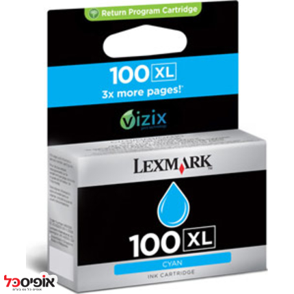 דיו לקסמרק 100XL 1069Eכחול ל-600דף מקורי