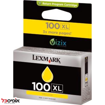 דיו לקסמרק 100XL 1071Eצהוב ל-600דף מקורי